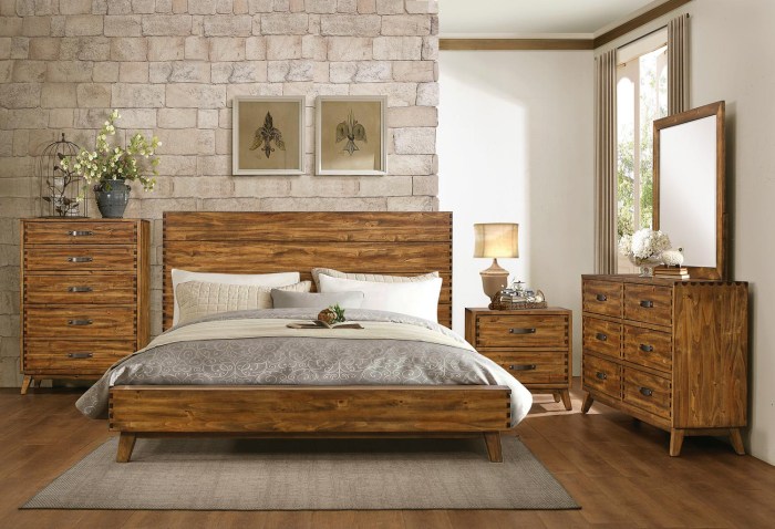 Wooden bedroom furniture for rustic interiors